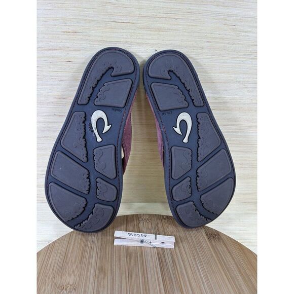 Olukai Ohana Red Leather Beach Sandals Unisex Mens 9 Womens 10.5 - Picture 7 of 7